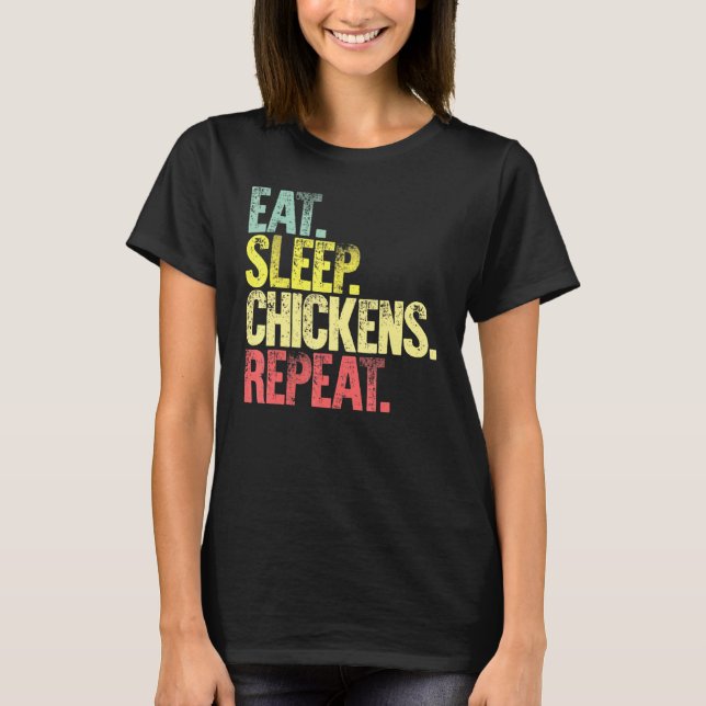 Camiseta Comer Dormir Repita Comer Dormir Frangos Repita (Frente)
