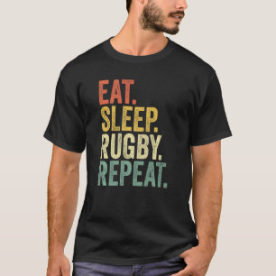 Camiseta Comer Dormir Rugby Repetir Retro 60s 70s Legal Rug