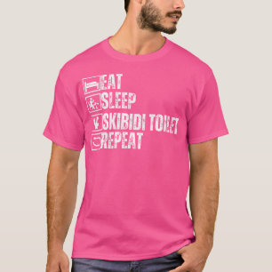 Camiseta Comer Dormir Skibidi Toilet Repetir Memes Brainrot