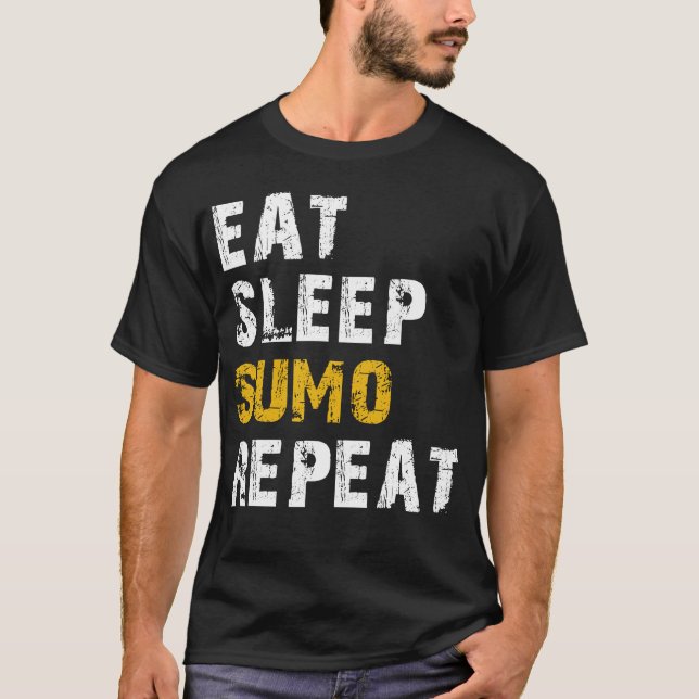 Camiseta comer, dormir, sumô (Frente)