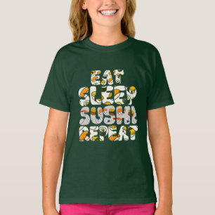 Camiseta comer dormir sushi repetir design
