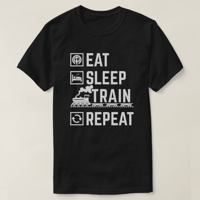 Camiseta Comer, dormir, treinar, repetir (Frente do Design)