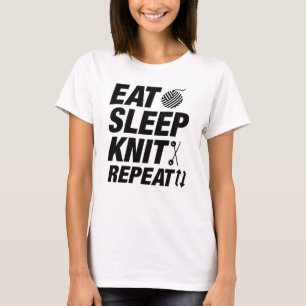 Camiseta Comer Dormir Tricô Repetir