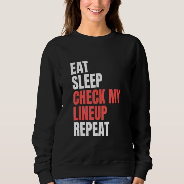 Camiseta Comer Dormir Verificar Minha Escalação Repetir Fut (Frente)