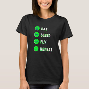 Camiseta Comer Dormir Voar Repetir Amar Voar Piloto Ou Voo
