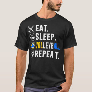 Camiseta Comer Dormir Volei Repetir Jogador de Volei Divert