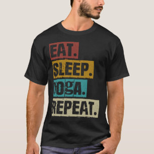 Camiseta Comer Dormir Yoga Repetir Exercício de Meditação V