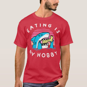 Camiseta Comer É O Meu Hobby Sempre Com Fome Engraçado Pern