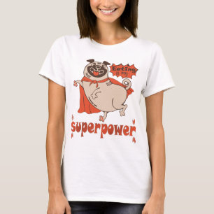Camiseta Comer é o meu super poder, estilo cômico de manto
