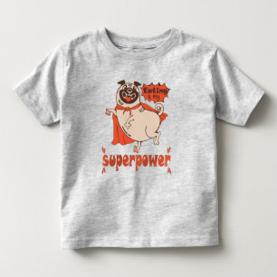 Camiseta Comer é o meu super poder, estilo cômico de manto