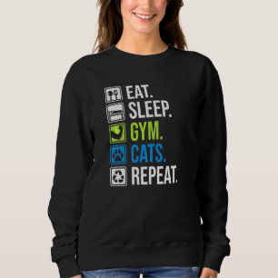 Camiseta Comer Gatos De Giro Com Sono Repetir Formação Musc