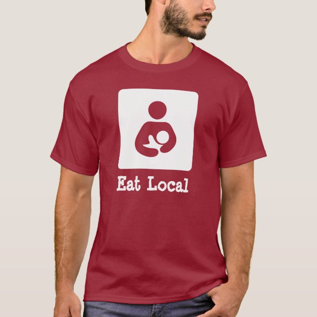 Camiseta Comer Ícone De Aleitamento/Enfermagem Local (Frente)