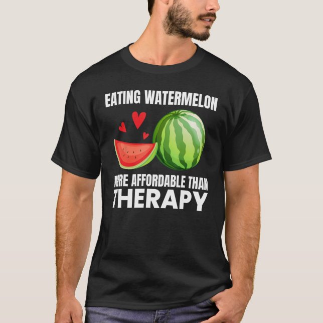 Camiseta Comer Melancia É Terapia Melancia Engraçada Fru (Frente)
