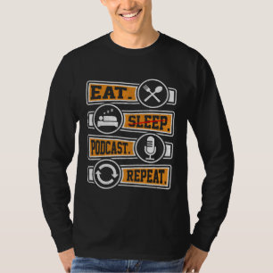 Camiseta Comer Não Dormir Podcast Repetir  Podcaster Criaçã
