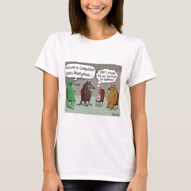 CAMISETA COMER OBRIGATORIAMENTE ANONILOS COM ANIMAIS CUTOS (Frente)