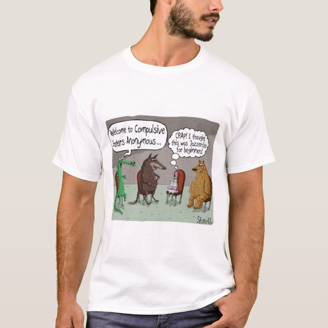 CAMISETA COMER OBRIGATORIAMENTE ANONILOS COM ANIMAIS CUTOS (Frente)