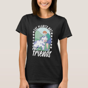 Camiseta Comer Plantas Não Amigos Vegan Veggie Vegan Fatos