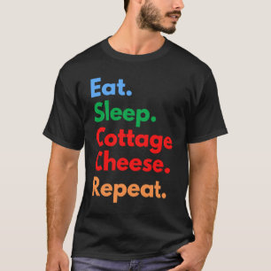 Camiseta Comer queijo de algodão no sono Repito de queijo d