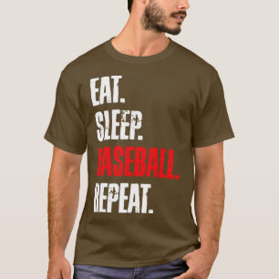 CAMISETA COMER REPETIÇÃO DE BASEBALL DE SONO