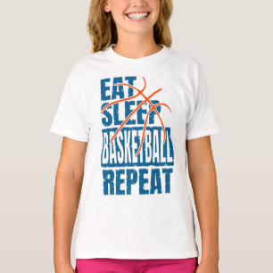 CAMISETA COMER REPETIÇÃO DE BASQUETEBOL DE SONO