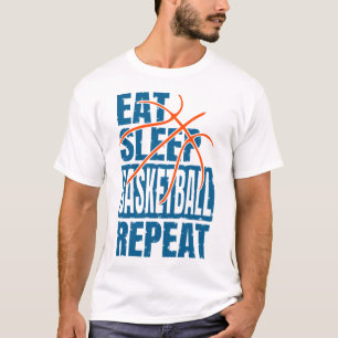 CAMISETA COMER REPETIÇÃO DE BASQUETEBOL DE SONO