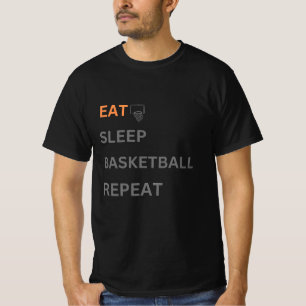 CAMISETA COMER REPETIÇÃO DE BASQUETEBOL DE SONO