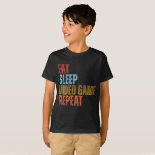 CAMISETA COMER REPETIÇÃO DE VÍDEO DE SONO