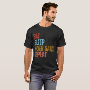 CAMISETA COMER REPETIÇÃO DE VÍDEO DE SONO