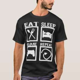 CAMISETA COMER REPETIÇÃO DO JOGO DE SONO