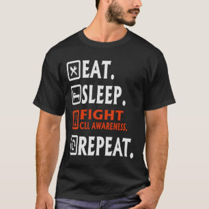 Camiseta Comer Sono Combater Leucemia Linfocítica Crônica C