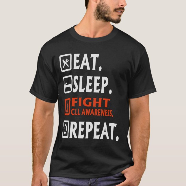 Camiseta Comer Sono Combater Leucemia Linfocítica Crônica C (Frente)