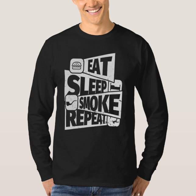 Camiseta Comer Tubo De Cigarro Para Dormir Fumar Tubo De Ci (Frente)