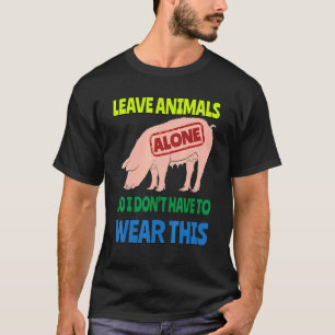 Camiseta Comer vegetais Deixar Animais Sozinhos Vegan Veget