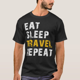 Camiseta comer viagem de sono