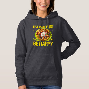 Camiseta comer waffles seja feliz design