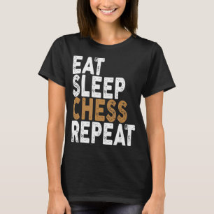 Camiseta comer xadrez de dormir repetir xadrez