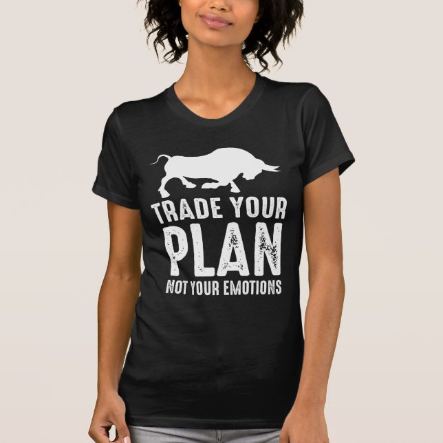 Camiseta Comercialize o seu plano de ações no mercado de aç (Frente)