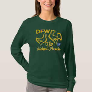 Camiseta Comerciante da galinha de DFW/gráficos Dourados