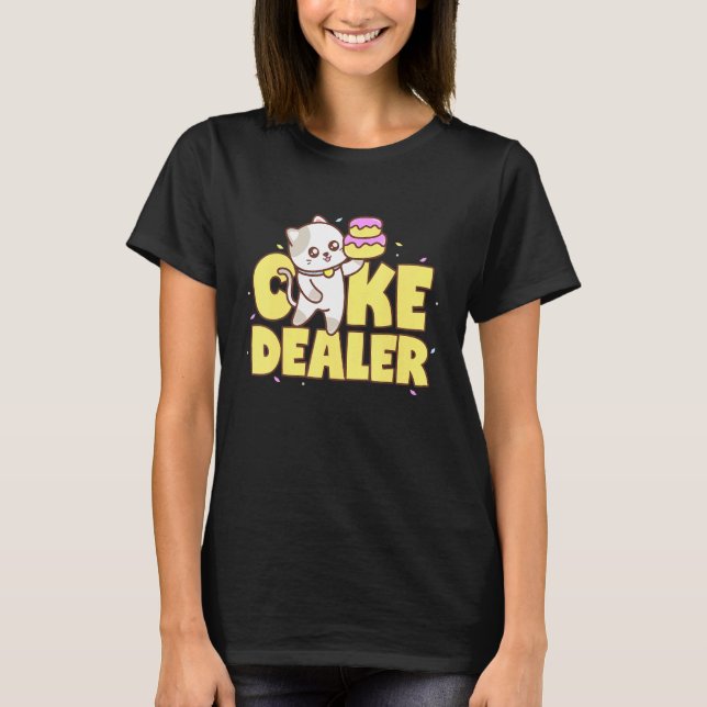 Camiseta Comerciante de Bolo Dente Doce Com Torta (Frente)