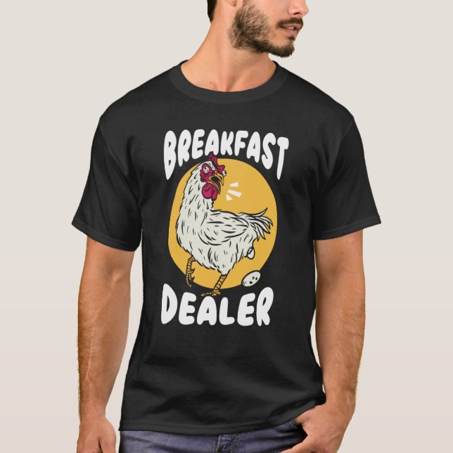 Camiseta Comerciante de Café da Manhã Fazendeiro de Frango  (Frente)