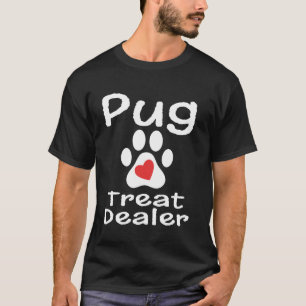 Camiseta Comerciante de Guloseimas Pug Impressão de Pata Co