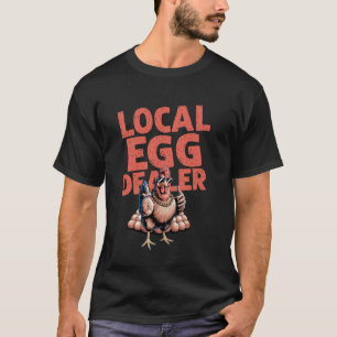 Camiseta Comerciante Local de Ovos Fazendeiro de Frango Eng