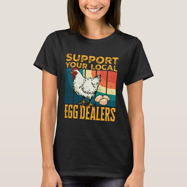 Camiseta Comerciantes de Ovos Local Frango Engraçado Comerc (Frente)