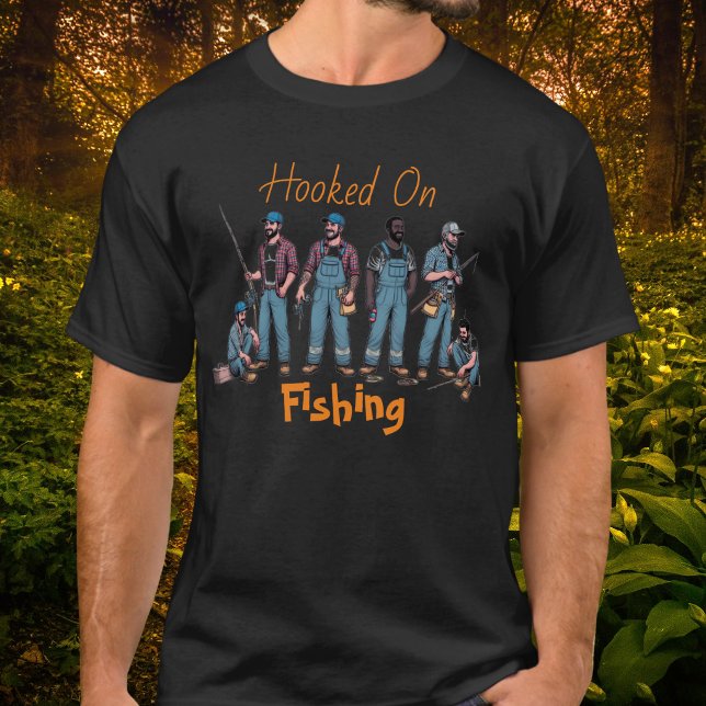 Camiseta Comerciantes/Hooked On Plumbing/Pesca (Cute Plumbers/tradesmen shirt, customize, edit the wording, add your own.)