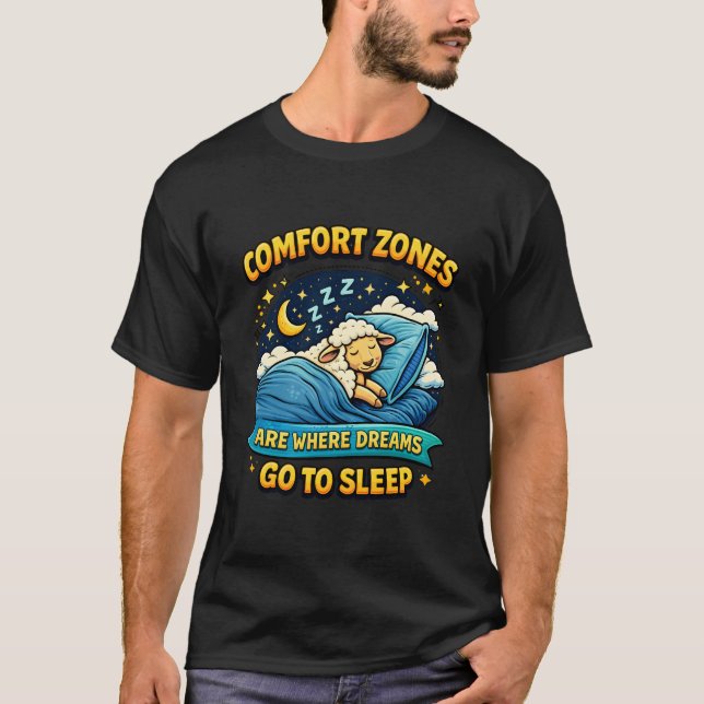 Camiseta Comfort Zones Where Dreams Sleep Sheep Art. (Frente)