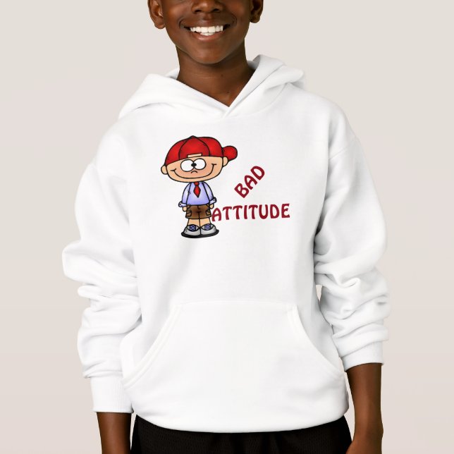 Camiseta ComfortBlend® Hoodie/Atitude ruim nas mãos das cri (Frente)