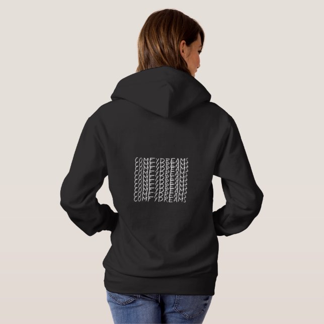 Camiseta ComfyDreams Hoodie Preto (Parte Traseira Completa)