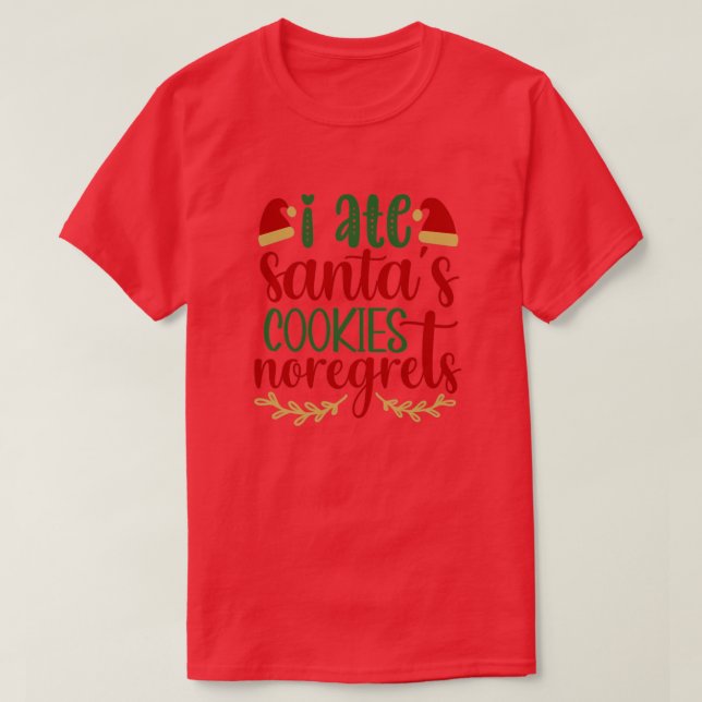 Camiseta comi biscoitos santas noregret01 (Frente do Design)