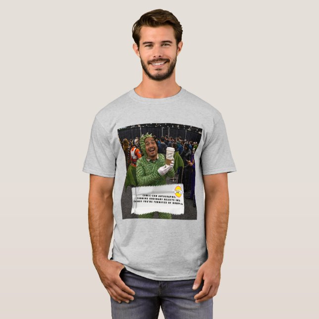 Camiseta Comic Con Piadas de Embrulho de Chiclete (Frente Completa)