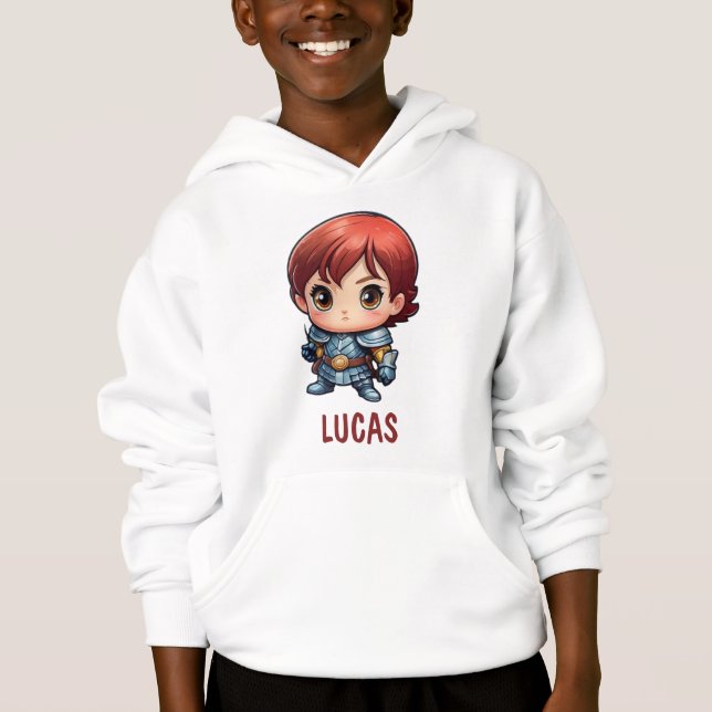 Camiseta Comic Knight Chibi Character Kids Hoodie (Frente)